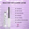 Erinde 2PCS Cluster Lash Glue Remover 5ml, Lash Remover for Lash Extensions, Clear Mascara Makeup Remover, Eyelash Cluster Glue Remover, Mild Non-Irritating DIY Lash Extension Remover Adhesive