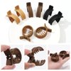 AWAYTR 8Pcs Small Hair Claw Clips for High Ponytail Matte Hair Clips for Women Ponytail No Slip Claw Clips (Brown/black(Dividing line))