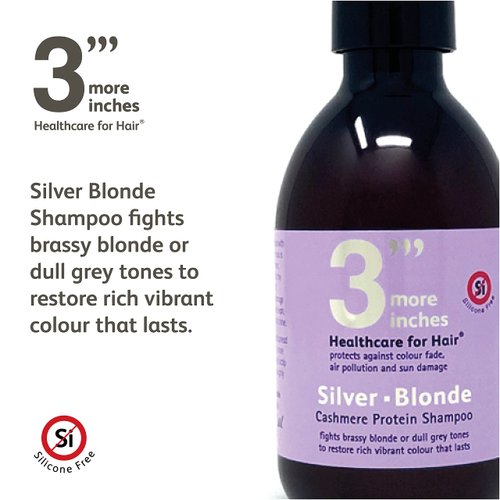 3'''More Inches Silver Blonde Shampoo - Color Correcting Purple Shampoo For Blonde Hair - Anti Brassy, Yellow Tones - Toning Violet Pigment - Sulphate Free - Hair Care by Michael Van Clarke