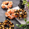 20 Pieces Sport Hair Scrunchies Sports Scrunchy Hair Ties Elastic Silk Satin Scrunchies Hairband Scrunchy Ponytail Holder for Women Girls Player Team Hair Accessories, Black, White (Softball)