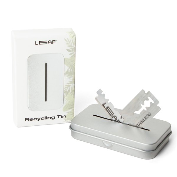 Leaf Shave Recycling Tin - Blade Bank for Safety Razor Blades