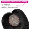 REECHO Human Hair Toppers, 6 Inch Hair Toppers for Thin Hair, Topper Hair Pieces with Bangs Real Human Hair, Clip In Wig Hair Topper Top Hair Extensions - Natural Black