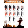96PCS Halloween Press on Nails, EBANKU Almond False Nails Ghost Face Skull Full Cover Acrylic Nails Halloween Artificial Fake Nails with Adhesive Tabs Stick on Nails DIY Manicure Decoration