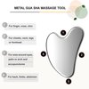 Hysotok Stainless Steel Gua Sha Facial Tools, Face Roller and Gua Sha Set for Facial Massage, Neck, Eyes, Body, Chin Lift, and Skin Tightening (Silver Heart)