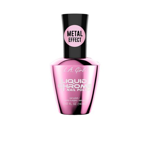 L.A.girl Liquid Chrome Nail Polish 0.47 FL OZ- 8 Colors (Plated Pink)