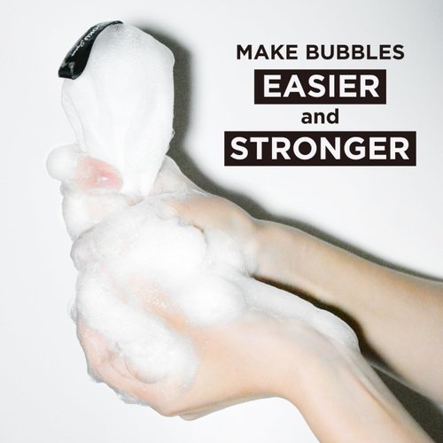 TODOKU JAPAN Rich Bubble Face Wash Soap Net, 4 Layer Mesh, Marshmallow Whip Maker (Black)