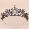 Vofler Crowns for Women, Black Tiaras w/Crystal - Baroque Witch Evil Queen Costume Headband for Bride Princess Flower Girl Birthday Halloween Cosplay Party Wedding Prom Quinceanera Pageant Homecoming