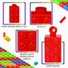 Building Blocks Cups 10 oz Reusable Brick Party Kids Cup Plastic Party Cups with Lids and Straws for Block Birthday Party Supplies and Favors (12 Set)