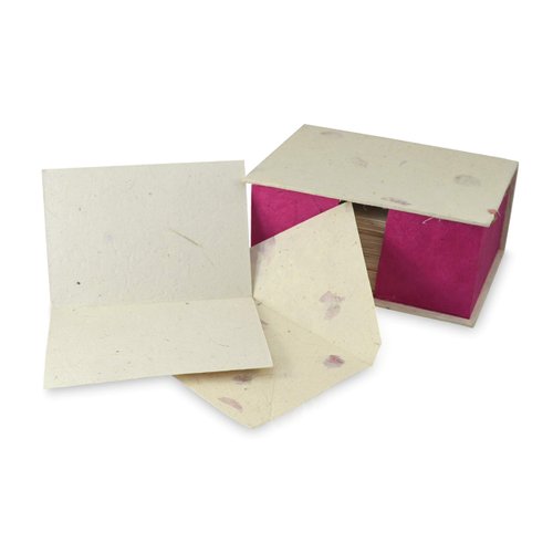 Kathmandu Valley Co. Nepali Cherish Greeting Card & Envelope Deluxe Box Set with Handmade Lokta Paper from Nepal, 25 Cards (Bougainvillea)