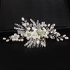 JWICOS Wedding Hair Comb Bridal Flower Hair Pieces Pearl Wedding Hair Accessories for Women and Girls