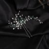 Jumwrit Wedding Hair Pins Sparkly Rhinestone Beaded Headpiece Handmade Silver Hair Piece Bridal Hair Accessories for Bride Bridesmaid