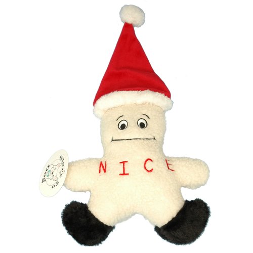 Glory To Dog Naughty or Nice Snowman Plush Christmas Dog Toy with Squeaker and Bell