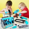 Kids Tool Set - Toddler Tool Set with Toy Drill and Tool Box, Pretend Play Construction Tools Toys Gift for Toddlers Kids Girls Boys Ages 3 4 5 6 7 Year Old (Blue)