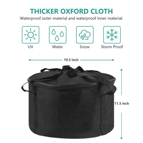 Carry Bag and Cover for Outland Firebowl 893 Deluxe Outdoor Portable Propane Gas Fire Pit, Fit for Outland Firebowl 823 870, 19 Inch Dia, Water-Resistant