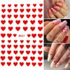 8 Sheets Heart Love Nail Art Stickers Decals 3D Self-Adhesive Nail Art Supplies Heart Nail Art Decorations Heart Design Nail Accessories for Women Girls Kids Manicure Tips Charms DIY Nails Art