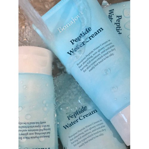 BONAJOUR] Vegan Peptide Hyaluronic Acid Moisturizing Cream for oily skin & sensitive skin (Lightweight face moisturizer), Best Anti Aging & Wrinkle, Repair, Brightening Care Lotion 3.38 Fl. oz