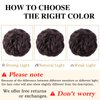 MORICA 1PCS Messy Hair Bun Hair Scrunchies Extension Curly Wavy Messy Synthetic Chignon for Women (1-6#(Dark Brown))