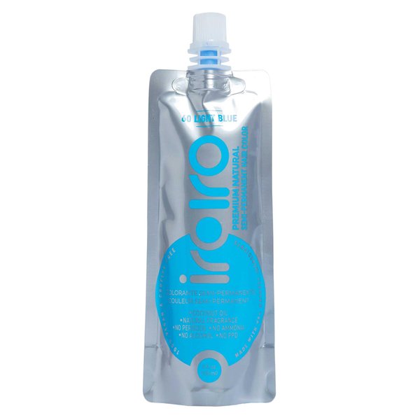IROIRO Premium Natural Semi-Permanent Hair Color 60 Light Blue (4oz)