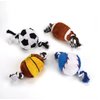 Plush and Rope 8" Dog Toy Sports Ball Squeaker Choose Your Favorite or Set of 4 (8 Inch Soccer Ball)