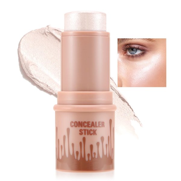 AFGHOUZ Cream Highlighter Stick, Shimmer Brightener Makeup Stick, Blendable and Waterproof Bronzer Glitter Powder, Illuminator Contour for Women