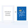 Andaz Press Royal Blue and Gold Glittering Graduation Party Collection, Framed Party Sign, Double-Sided 4x6-inch, Cards & Gifts, 1-Pack, Includes Reusable Frame