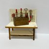 1:12 Dollhouse Miniature Tool Workbench with Accessories Miniature Dollhouse Garage Garden Furniture (Natureworkbench)