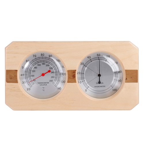 MIFXIN Wood Sauna Hygrothermograph 2 in 1 Thermometer Hygrometer Double Dial Display Temperature Humidity Meter Tool Sauna Room Equipment Accessories