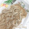 Clip in Hair Extensions Long Wavy Synthetic Hairpieces 20 Inch Ash Blonde Mix Bleach Blonde 6PCS Thick Hairpieces Fiber Double Weft Hair for Women