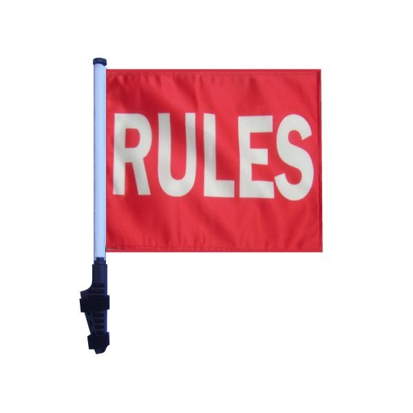 RULES Golf Cart Flag with SSP Flags EZ On & Off Bracket