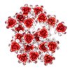 eBoot 40 Pack Crystal Hair Pins Rose Flower Rhinestone Hair Clips for Bridal Wedding Women Hair Jewelry Accessories, with Storage Bag (Red)
