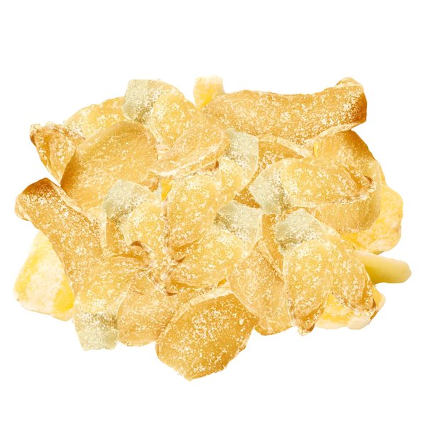 Amrita Crystallized Ginger Slices 1 lb Sweetened | Vegan, non-GMO, Gluten Free, Peanut Free, Soy Free, Dairy Free | Packed Fresh in Resealable Bags | Candied Ginger for Baking or Snacking