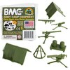 BMC Classic Plastic Army Men Playset Accessories - 10pc Military Camp - US Made