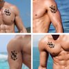 Dopetattoo 6 sheets Temporary Tattoos Anchors Shark Steering Wheel for Men Temporary tattoo for Sailor Neck Arm Chest for Woman