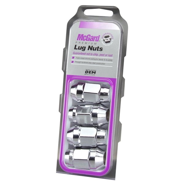 MCGARD 64073 Chrome (M14 x 1.5 Thread Size) Bulge Cone Seat Style Lug Nut, (Set of 4)
