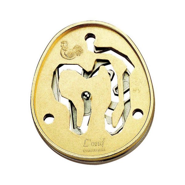 Bepuzzled Hanayama Cast Metal Brain Teaser Puzzle (Level 4) Golden Color
