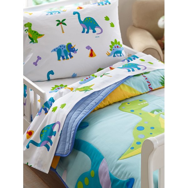 Wildkin Kids 100% Cotton Toddler Comforter for Boys and Girls, Measures 58 X 42 Inches Comforter for Kids, Includes One Comforter Fits Standard Crib Mattress (Dinosaur Land)