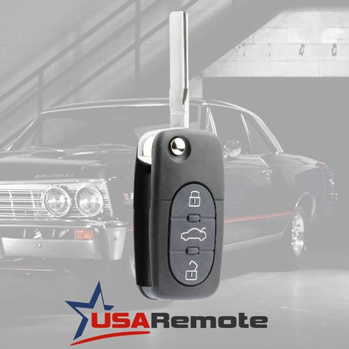 Replacement Keyless Entry Remote Flip Key Fob fits 1998 1999 2000 2001 VW Beetle, Golf, Jetta, Passat (HLO1J0959753F)