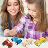 Wooden Cars Unfinished Wood Crafts DIY Craft Wood Kit for Student Family Activities Arts and Crafts Kit for Kids (12 PCS)