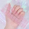 LIFOOST Glitter Gel Nail Polish Strips Adhesive Nail Art Stickers Color Gradient Full Cured Gel Nail Art Wraps Extra-Long Gel Manicure Strips (Glitter Pink Colors)