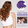 30 Pieces Flexible Curling Rods Twist Foam Hair Rollers Soft Foam No Heat Hair Rods Rollers and 1 Steel Pintail Comb Rat Tail Comb for Women Girls Long and Short Hair (Purple, 9.45 x 0.47 Inch)