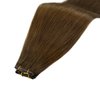 Full Shine Weft Hair Extensions Human Hair Genius Weft Hair Extensions For Women Brown Hair Extensions Sew In Straight Human Hair Bundles Hand Tied Hair Extensions Soft Straight Hair 50G 16 Inch
