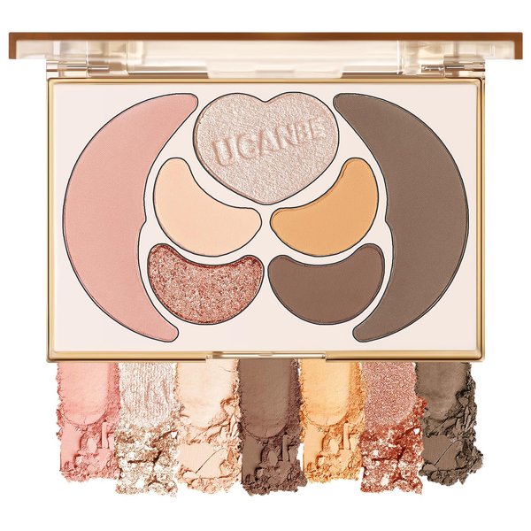 UCANBE All in One Makeup Kit - 4 Shimmer Matte Eyeshadow, 1 Pink Blush, 1 Bronzer Contour, 1 Illuminator Highlighter Makeup Palette Make Up Sets for Women Girls Teens Gif (03 Tasty Nut Makeup Palette)