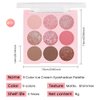 AMY'S DIARY Pink Shimmer Eye Shadow Makeup Palette 9 Colors, Highly Pigmented Matte Glitter Shimmer Pearl Waterproof Party Sparkling Eyeshadow Palette (01#)