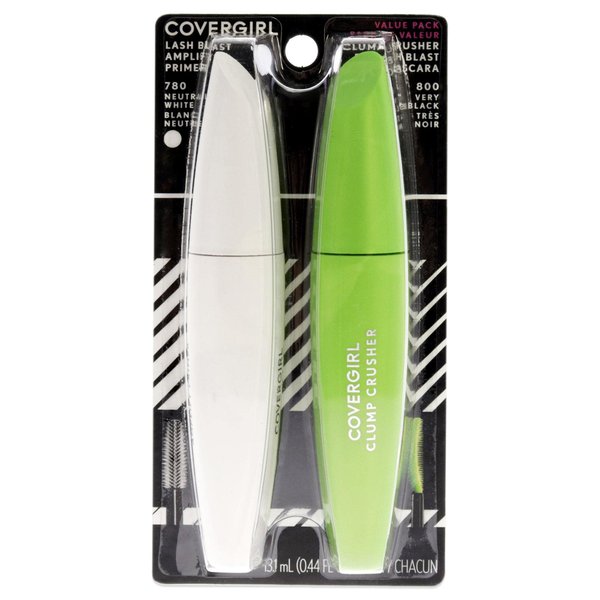 COVERGIRL Clump Crusher Mascara & Lash Blast Amplify Eyelash Primer Pack,1 count, Mascara, Volume Mascara, Volume and Length Mascara, Lengthening Mascara, Double the Volume, Instant Lash Boost