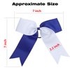 Cheerleading Bow Jumbo Cheer Bows 12 Pcs 7 Inch Ponytail Holder Cheerleader Bows Hair Tie (Royal Blue/White)
