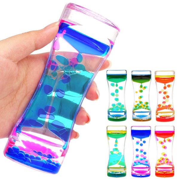 Liquid Motion Bubbler Sensory Toys - 6 Pack Liquid Bubble Timer, Liquid timers for Kids Sensory, Sensory Calming Fidget Toy Autism Community Toys for Kids Adults, Christmas Stocking Stuffers for Kids