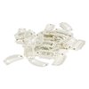 SWACC 100 Pcs U Shape Metailic Snap Clips ins for Hair Extension Hairpiece DIY Snap-Comb Wig Clips with Rubber (White Beige, 9-Teeth 6 Holes)