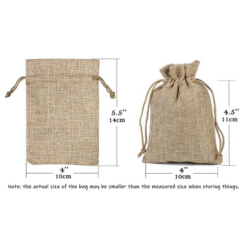 Hapdoo 30 Pack Burlap Bags with Drawstring Gift Bags Jewelry Pouches Sacks for Wedding Party and DIY Craft, 5.5 x 4 Inches, Presents, Festivals