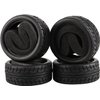 Shaluoman 8pcs 1/10 on Road Soft Tires Tyres Fit for RC 1:10 Touring On Road Car Wheels Rim Black