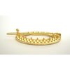 Small gold oval shaped crystal hair pin clip barrettes fine hair